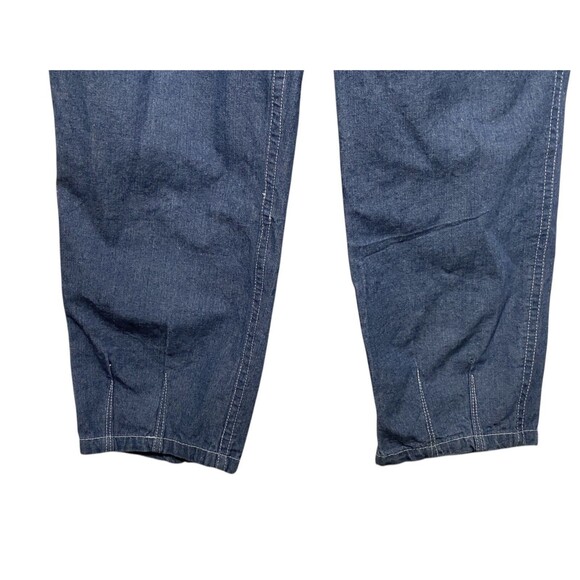 Chennachi Pleated Tapered Denim Carpenter Bib Overalls - Picture 5 of 10